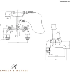Rogier & Mothes Robinet melangeur baignoire retro sur pieds VICTORIA