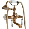 Valaz Robinet melangeur mural retro pour baignoire FLORINA or ancien
