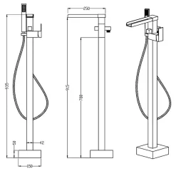 Stano Robinet mitigeur baignoire cascade TANO sur pied