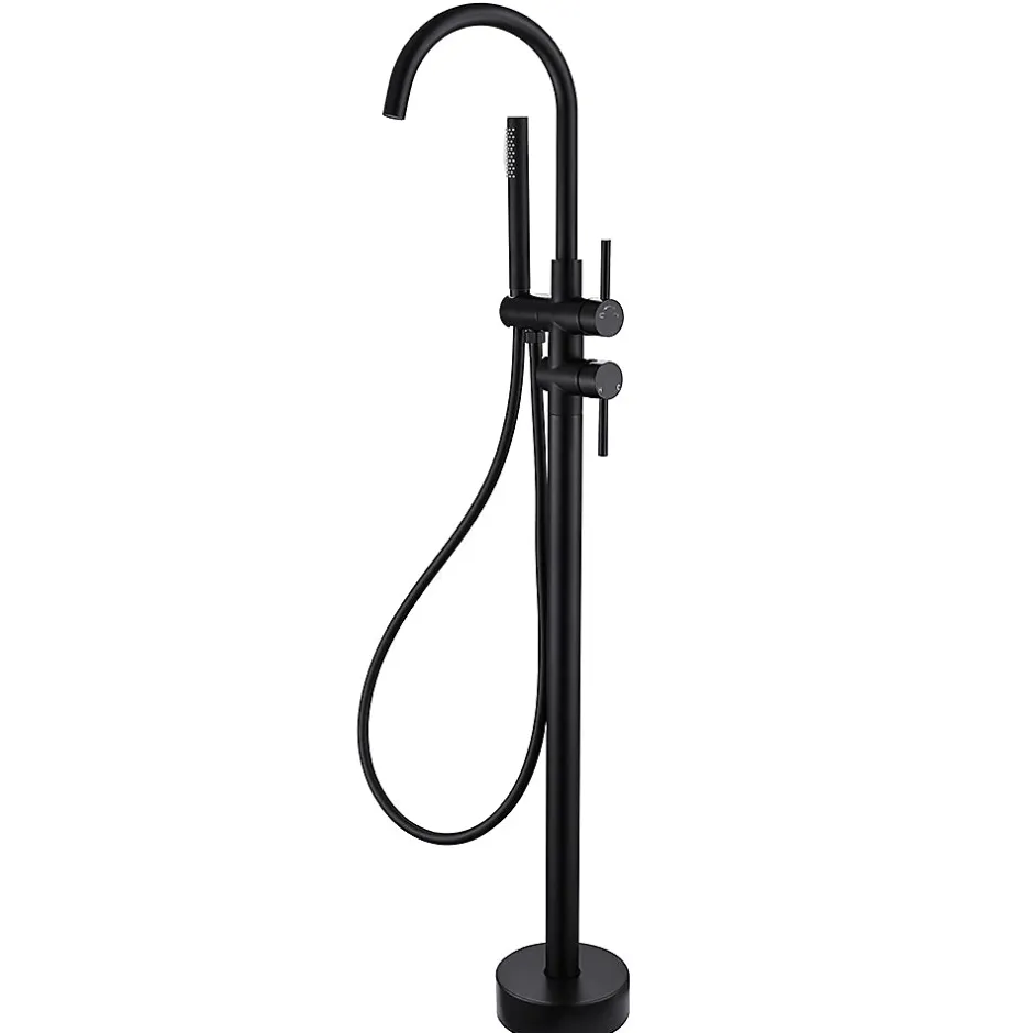 Bellegno Robinet mitigeur de baignoire sur pied BAGNO noir mat