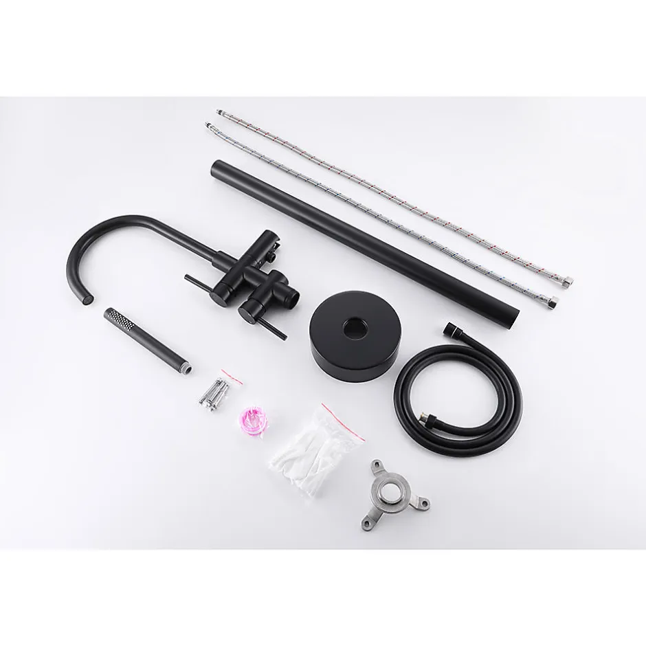 Bellegno Robinet mitigeur de baignoire sur pied BAGNO noir mat