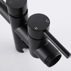 Bellegno Robinet mitigeur de baignoire sur pied BAGNO noir mat