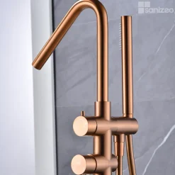 Imex Robinet Mitigeur de Baignoire sur Pied Or Rose Cuivré Brossé CORCEGA BBECO1/ORC