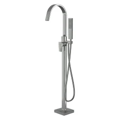 Bernstein Robinet Mitigeur de baignoire design sur pieds en acier inoxydable et laiton pour salle de bain - H. 111,6cm - NT3311 2.0 - Chrome