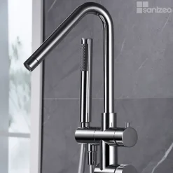 Imex Robinet Mitigeur de Baignoire sur Pied Chrome CORCEGA BBECO1* Robinet De Baignoire