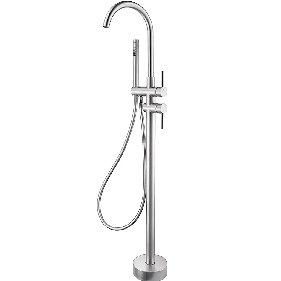 Bellegno Robinet mitigeur de baignoire sur pied BAGNO acier brossé