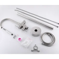 Bellegno Robinet mitigeur de baignoire sur pied BAGNO acier brossé