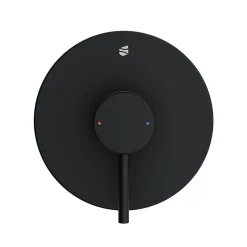 Bernstein Robinet mitigeur de douche rond mural encastré Laiton Noir mat, mélangeur céramique 14,3cm - VIREO
