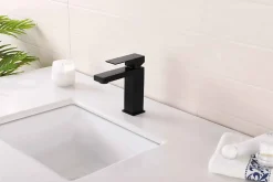Luxury Bain Robinet, mitigeur de lavabo pour salle de bain carré (Noir) LuxuryBain* Robinet Lavabo Et Vasque