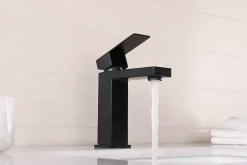 Luxury Bain Robinet, mitigeur de lavabo pour salle de bain carré (Noir) LuxuryBain* Robinet Lavabo Et Vasque