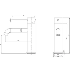 Bellegno Robinet mitigeur de lavabo thermostatique PICCOLA noir mat