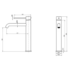 Bellegno Robinet mitigeur de lavabo thermostatique GRAZIOSA noir mat