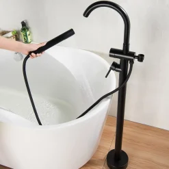 Bernstein Robinet mitigeur de luxe sur pied 8028B en noir* Robinet De Baignoire