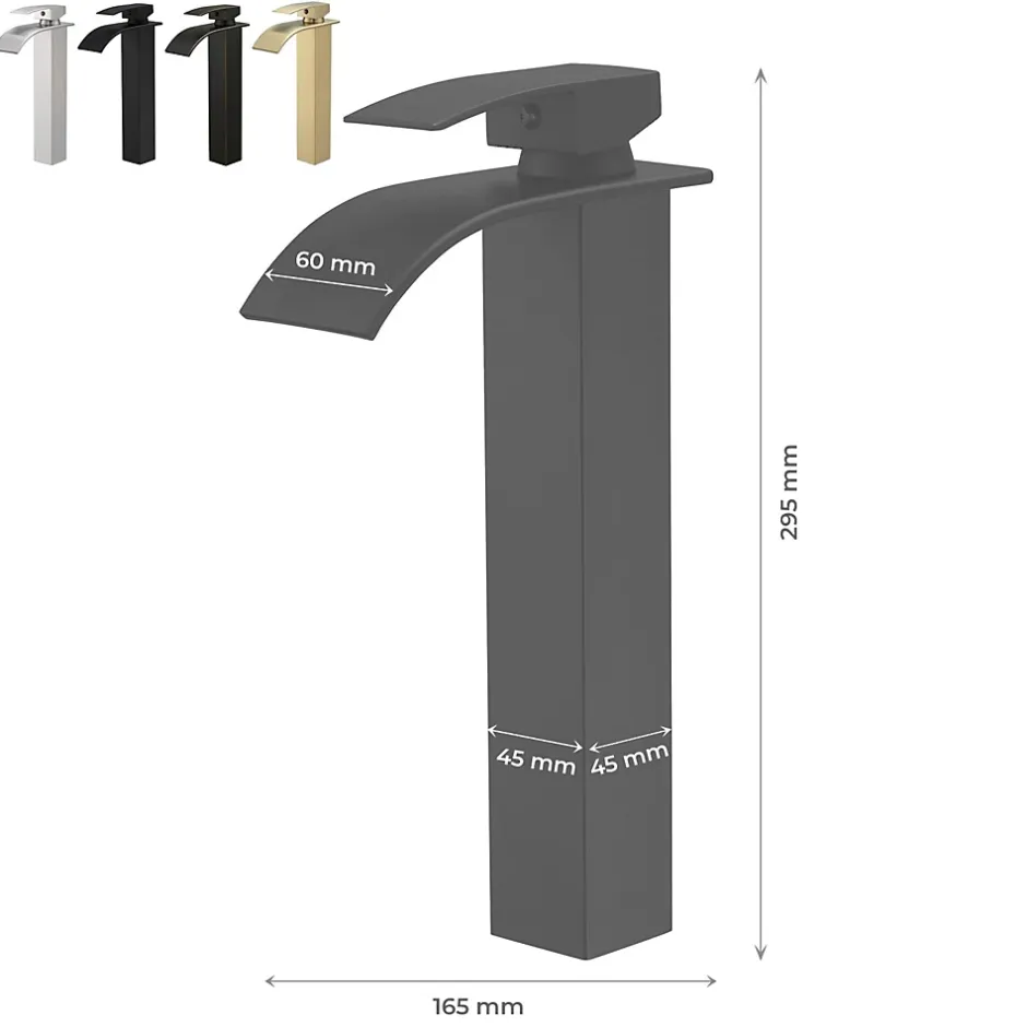 Saniverre Robinet mitigeur haut TIBRE XL bec cascade or brossé -* Robinet Lavabo Et Vasque