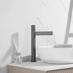 Kroos Robinet mitigeur lavabo haut Gun métal - Sham