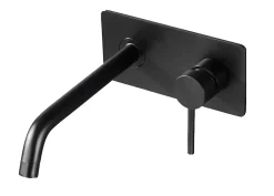 Bernstein Robinet mitigeur mural à encaster XX0539B avec corps d'encastrement noir mat* Robinet Lave-Mains