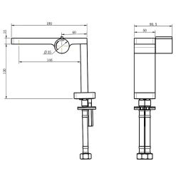 Bernstein Robinet mitigeur noir pour lavabo ou vasque NT3110B