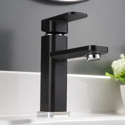 Bernstein Robinet mitigeur pour lavabos vasques 1233CB chromé/noir* Robinet Lave-Mains