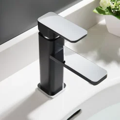 Bernstein Robinet mitigeur pour lavabos vasques 1233CB chromé/noir* Robinet Lave-Mains