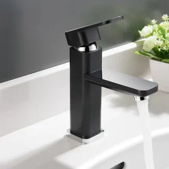 Bernstein Robinet mitigeur pour lavabos vasques 1233CB chromé/noir* Robinet Lave-Mains