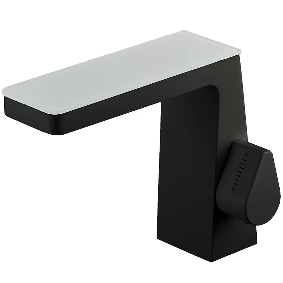 Bernstein Robinet mitigeur pour lavabo ou vasque NT7320 effet cascade - noir mat, gun métal ou blanc mat Noir