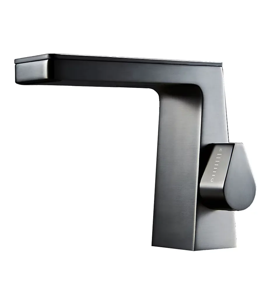 Bernstein Robinet mitigeur pour lavabo ou vasque NT7320 effet cascade - noir mat, gun métal ou blanc mat Noir