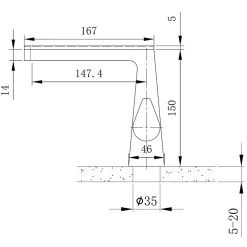Bernstein Robinet mitigeur pour lavabo ou vasque NT7320 effet cascade - noir mat, gun métal ou blanc mat Blanc