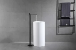 Bernstein Robinet mitigeur sur pied pour lavabo totem 8046 - chrome ou noir mat Noir mat