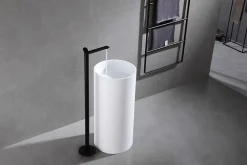 Bernstein Robinet mitigeur sur pied pour lavabo totem 8046 - chrome ou noir mat Noir mat