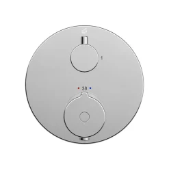 Bernstein Robinet mitigeur thermostatique de douche rond mural encastré Laiton Chrome, Fonction anti-brûlure 14,3cm - VIREO* Robinet De Baignoire