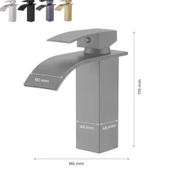 Saniverre Robinet mitigeur TIBRE bec cascade extra-plat noir chromé -