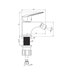 Kiamami Valentina Robinet Monotrou Bidet Noir Mat - Bormio* Robinet De Bidet