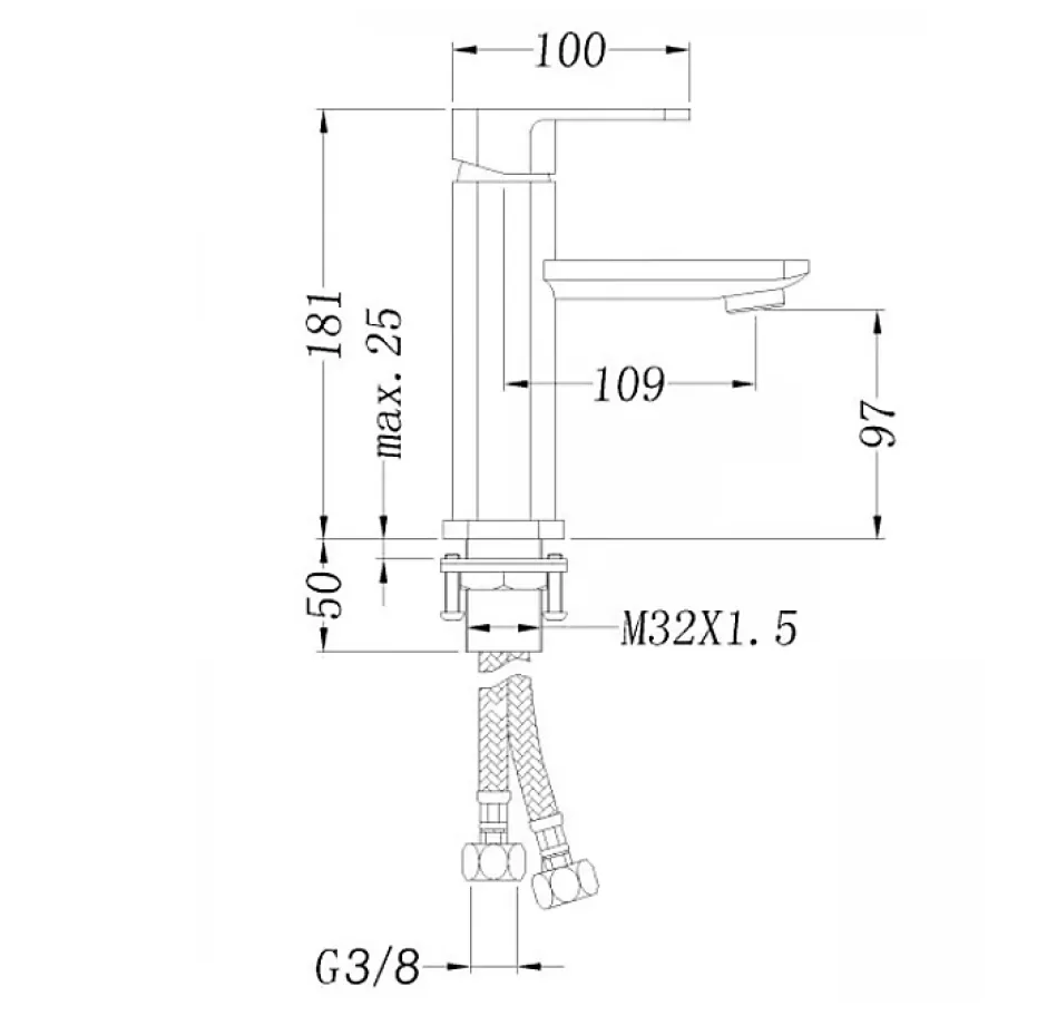 Bernstein Robinet pour lavabo de salle de bains 1233* Robinet Lave-Mains