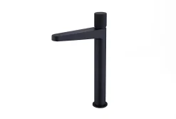Bernstein Robinet pour lavabo vasque et évier design en laiton peu bruyant et avec aérateur économie d'eau - H. 31cm - Noir mat* Robinet Lave-Mains