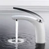 Homelody Robinet Salle de Bain Blanc Mitigeur de Lavabo En Laiton de Qualité Robinetterie pour Lavabo Hauteur sous Bec 125mm