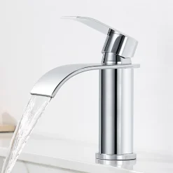 Cecipa Max Robinet Salle de Bain Cascade, Mitigeur lavabo Rond Robinet lavabo Eau Froide/Chaude* Robinet Lavabo Et Vasque