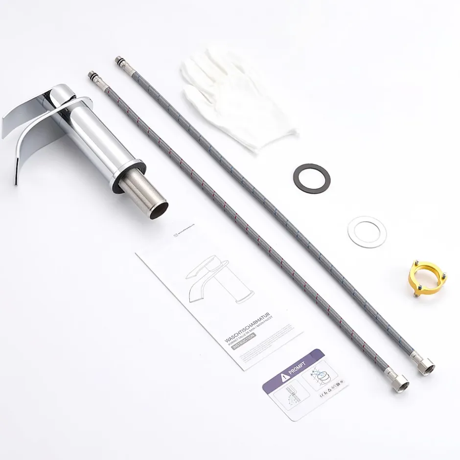 Cecipa Max Robinet Salle de Bain Cascade, Mitigeur lavabo Rond Robinet lavabo Eau Froide/Chaude* Robinet Lavabo Et Vasque