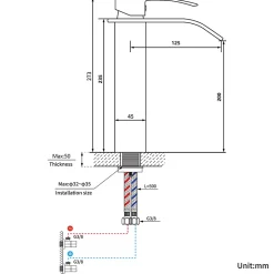 Auralum Max Robinet Salle de Bain Cascade Moderne, Mitigeur de Lavabo - Sortie Douce Sans Éclaboussures* Robinet Lavabo Et Vasque