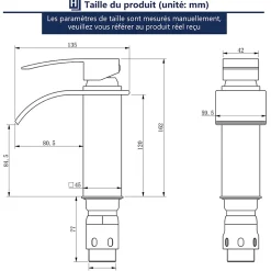 Homelody Robinet Salle de Bain Cascade Mitigeur de Lavabo en Laiton Robinet à Deux Voies Chromé* Robinet Lavabo Et Vasque