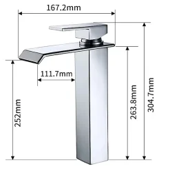 Homelody Robinet Salle de Bain Cascade Mitigeur de Lavabo Haut Robinetterie pour Vasque Chromé Design Moderne