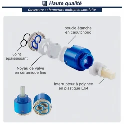 Homelody Robinet Salle de Bain Cascade Haut Mitigeur pour Vasque Chromé Robinet Design Moderne Corps en Acier Inox