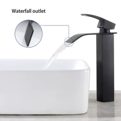 Auralum Max Robinet Salle de Bain Cascade Moderne, Mitigeur de Lavabo - Sortie Douce Sans Éclaboussures