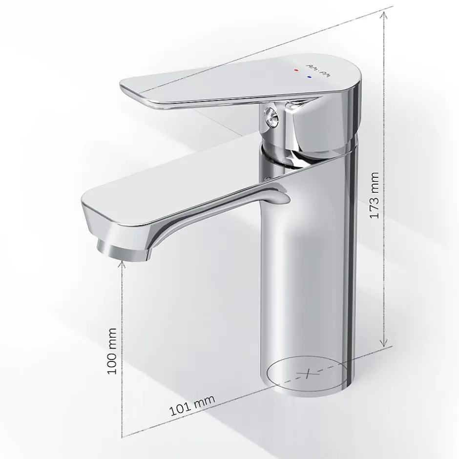 Am.Pm Europe Robinet Salle de Bain Mitigeur de lavabo, Chromé, Hit taille M, FTA02200 AM.PM