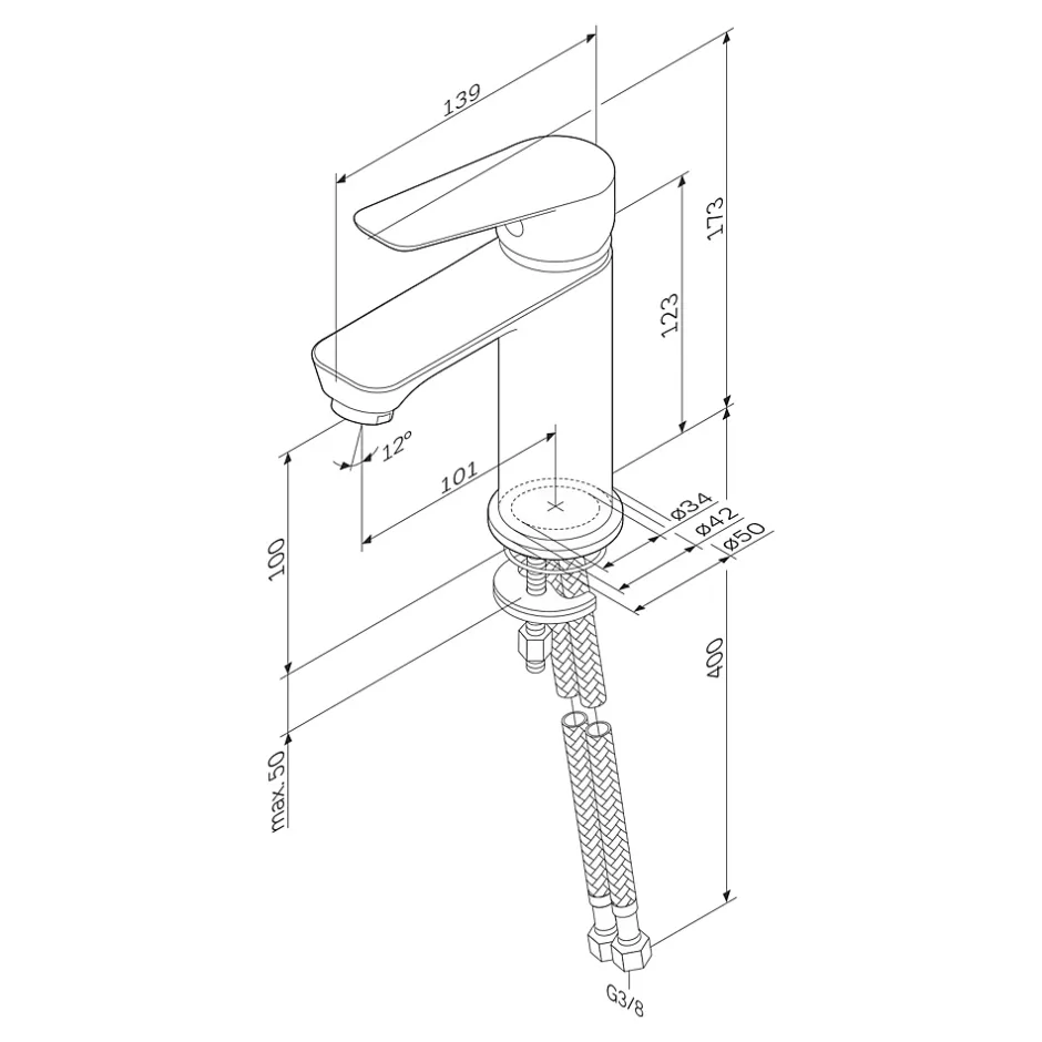 Am.Pm Europe Robinet Salle de Bain Mitigeur de lavabo, Chromé, Hit taille M, FTA02200 AM.PM