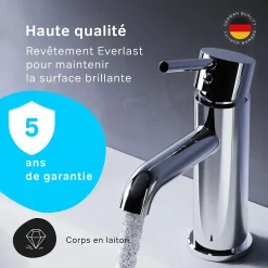 Am.Pm Europe Robinet Salle de Bain Mitigeur de lavabo, Chromé, taille M, FPA02100 AM.PM* Robinet Lavabo Et Vasque