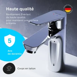 Am.Pm Europe Robinet Salle de Bain Mitigeur de lavabo avec bonde clic clac, Chromé, taille S, FTA82200 AM.PM