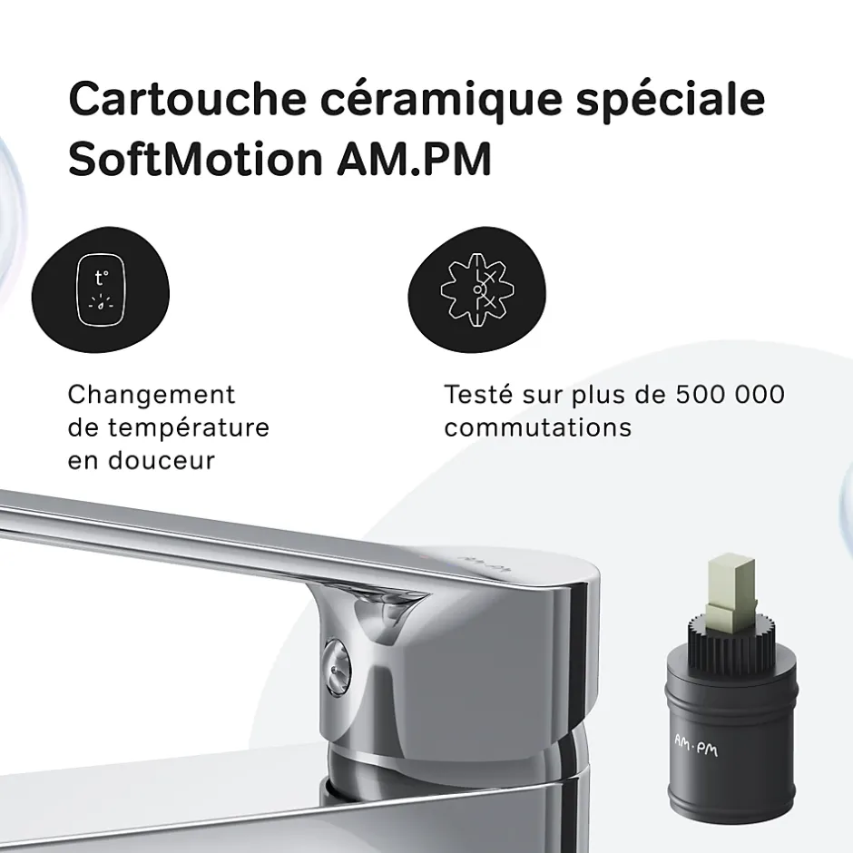 Am.Pm Europe Robinet Salle de Bain Mitigeur de lavabo avec bonde clic clac, Chromé, taille S, FTA82200 AM.PM