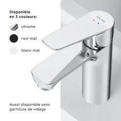 Am.Pm Europe Robinet Salle de Bain Mitigeur de lavabo avec bonde clic clac, Chromé, taille S, FTA82200 AM.PM
