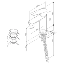 Am.Pm Europe Robinet Salle de Bain Mitigeur de lavabo avec bonde clic clac, Chromé, taille S, FTA82200 AM.PM