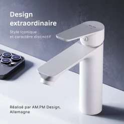 Am.Pm Europe Robinet Salle de Bain Mitigeur de lavabo avec bonde clic clac, Blanc, taille S, FTA82133 AM.PM